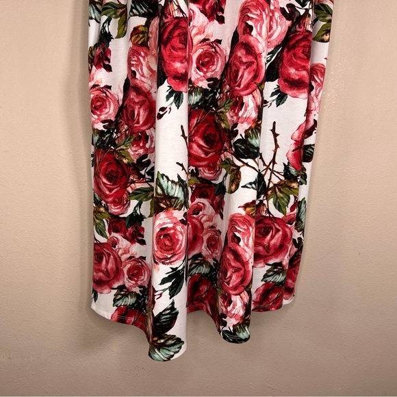 3XL LULAROE WHITE PINK FLORAL DRESS SHIFT STYLE SHORT SLEEVE STRETCH - Picture 2 of 13